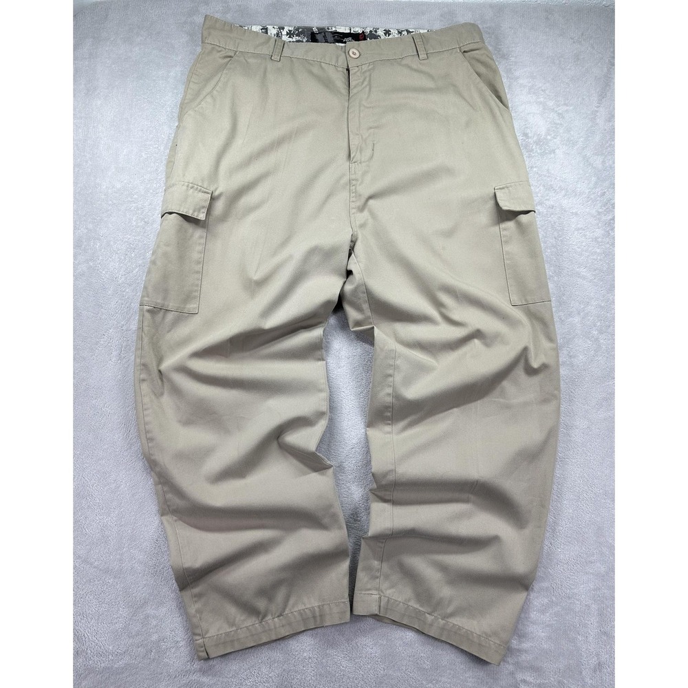 No Fear Cargo Pants Mens 38 Khaki Tan Y2K Skater Baggy Motocross Streetwear